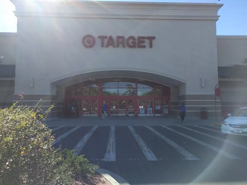 The front of the Target store on Fording Island Road in Bluffton with its red bullseye sign above the entrance