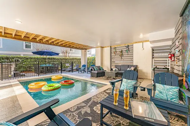 Pool of this home near Bradley Beach