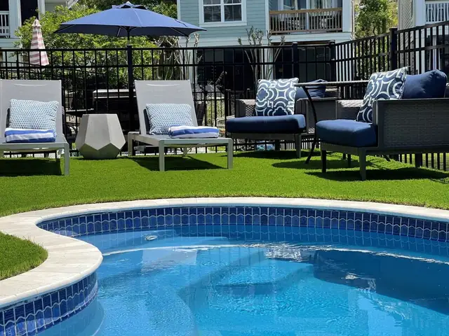 Pool of this home near Bradley Beach