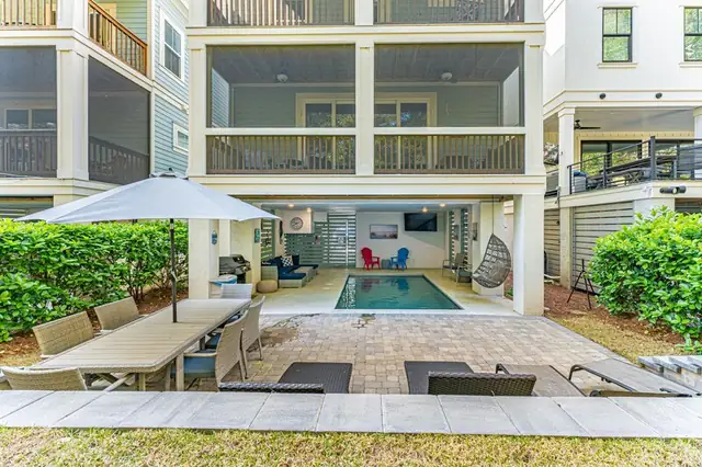 Pool of this home near Bradley Beach