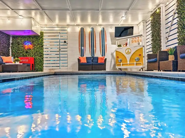 Pool of this home near Bradley Beach