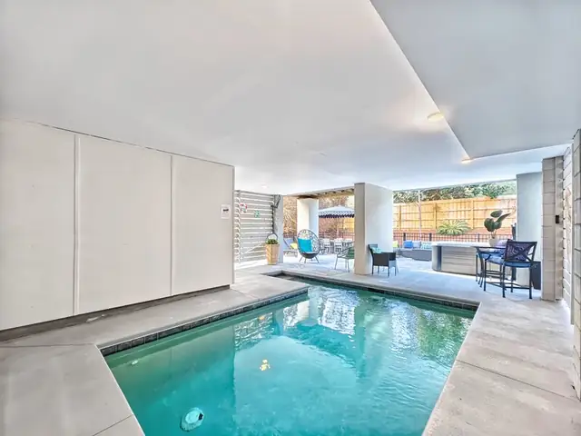 Pool of this home near Bradley Beach