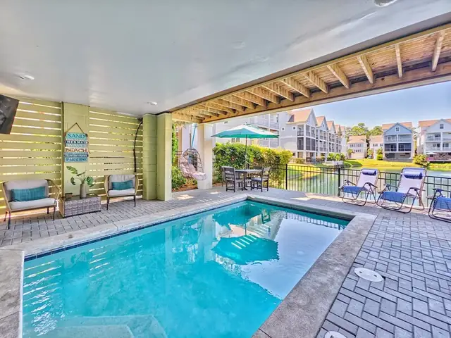 Pool of this home near Bradley Beach