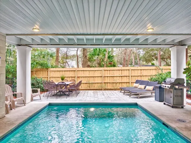Pool of this home near Bradley Beach