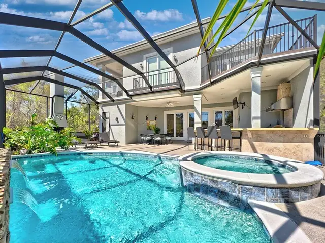 Pool of this home near Bradley Beach