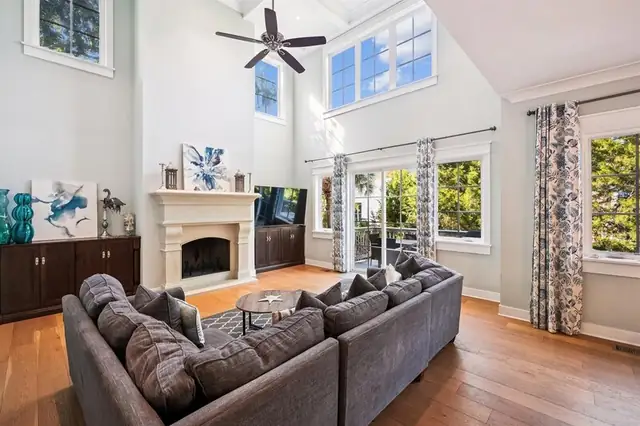 Living room of this home near Folly Field Beach