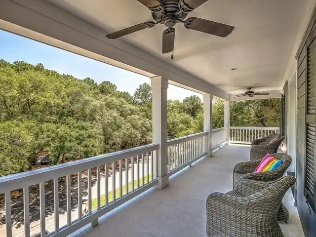 Balcony of this home near Folly Field Beach