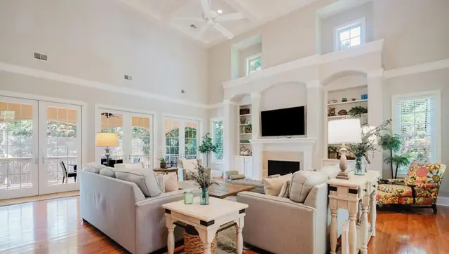 Living room of this home near Folly Field Beach