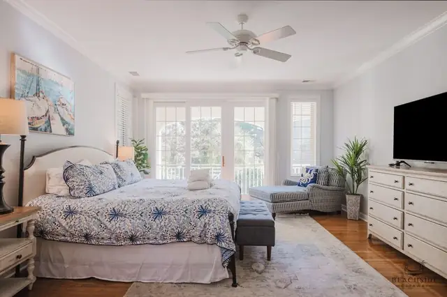 Bedroom of this home near Folly Field Beach