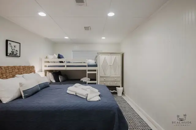 Bedroom of this home near Folly Field Beach