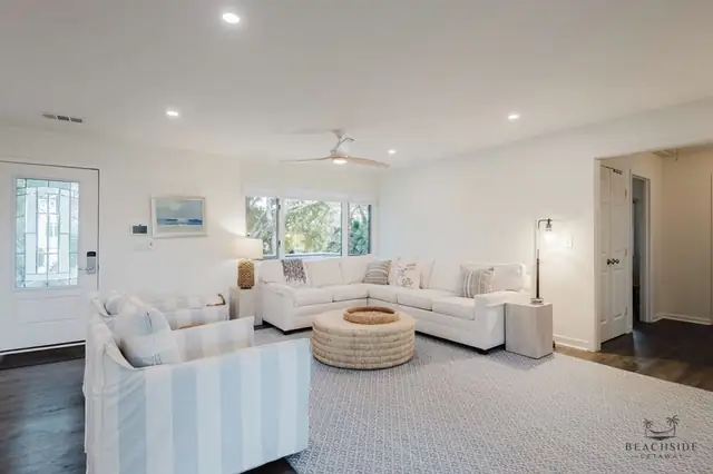 Living room of this home near Folly Field Beach