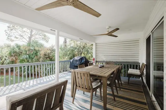 Balcony of this home near Folly Field Beach