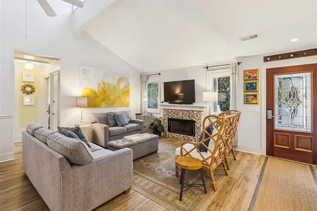 Living room of this home near Folly Field Beach