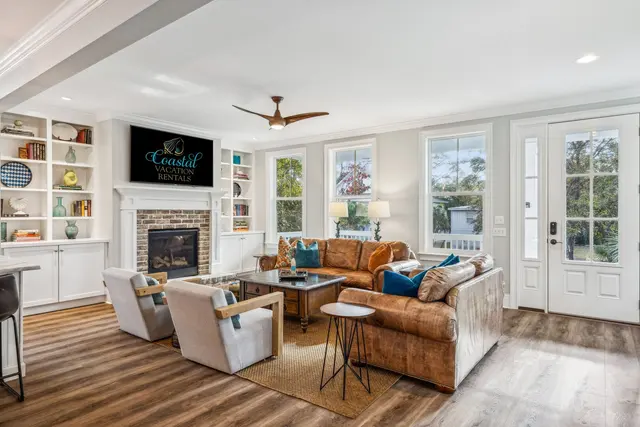Living room of this home near Folly Field Beach