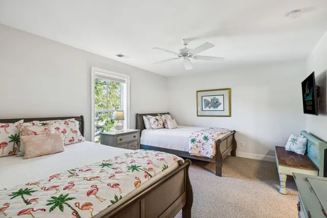 Bedroom of this home near Folly Field Beach