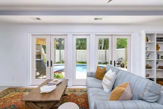 Living room of this home near Folly Field Beach