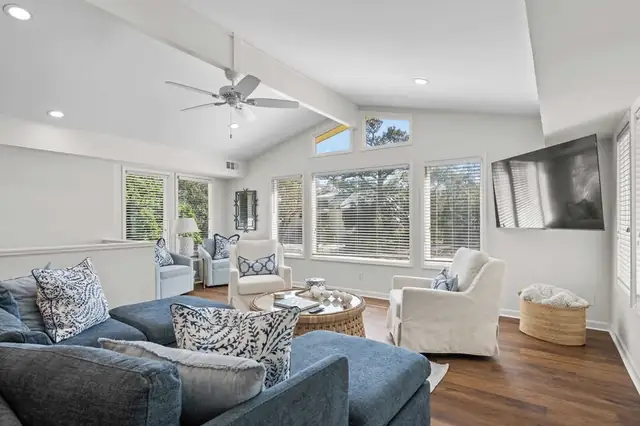 Living room of this home near Folly Field Beach