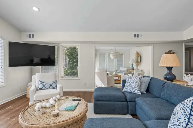 Living room of this home near Folly Field Beach
