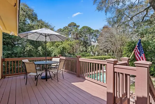Balcony of this home near Folly Field Beach