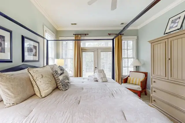 Bedroom of this home near Folly Field Beach