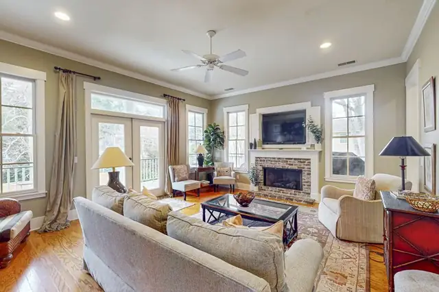Living room of this home near Folly Field Beach