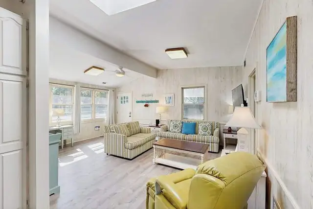 Living room of this home near Folly Field Beach
