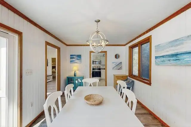 Dining area of this home near Folly Field Beach