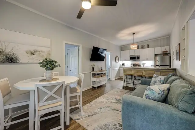 Living room of this home near Folly Field Beach