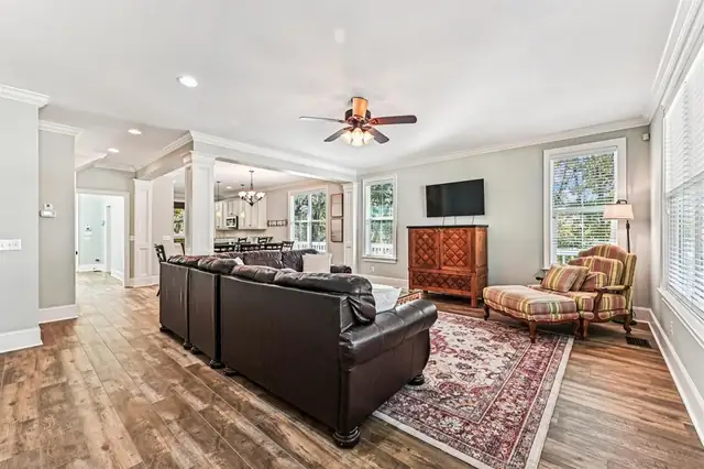 Living room of this home near Folly Field Beach