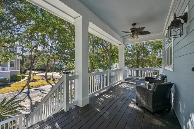 Balcony of this home near Folly Field Beach