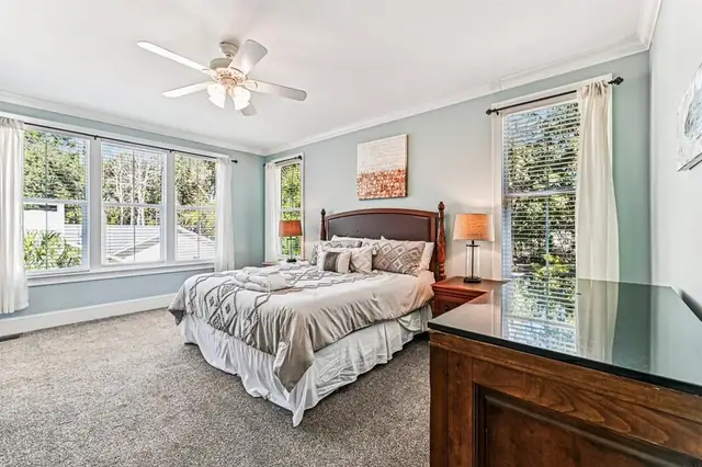 Bedroom of this home near Folly Field Beach