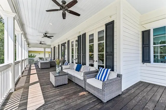 Balcony of this home near Folly Field Beach