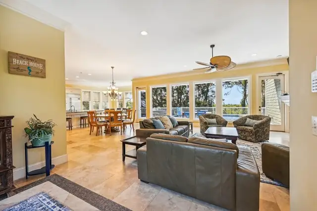 Living room of this home near Folly Field Beach