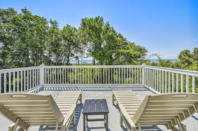 Balcony of this home near Folly Field Beach