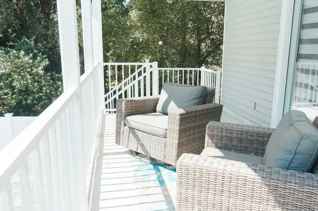 Balcony of this home in Forest Beach