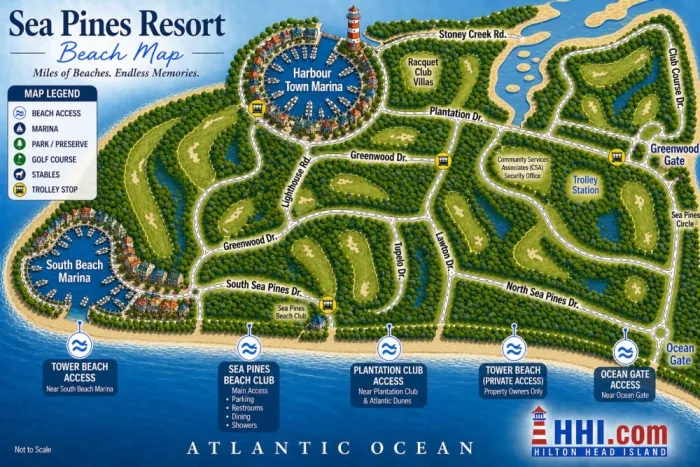 Sea Pines Resort Beach Map