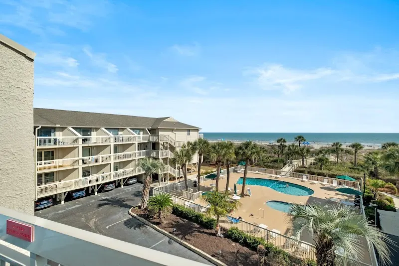 The Breakers villas and pool deck with the ocean beyond, North Forest Beach, Hilton Head Island
