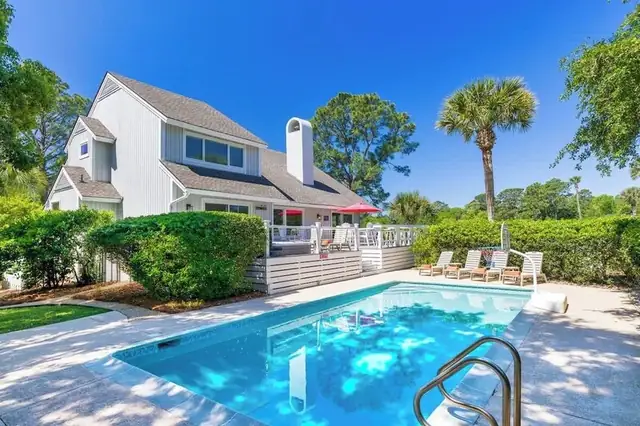 The outside of a rental home on Port Tack in Palmetto Dunes