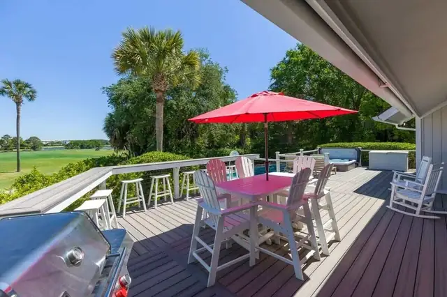 Balcony of this home in Palmetto Dunes