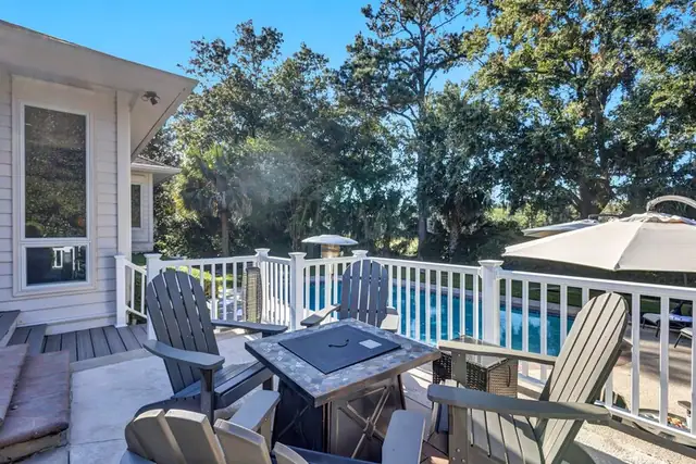 Balcony of this home in Palmetto Dunes