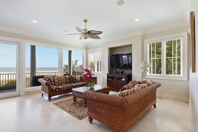 Living room of this home in Palmetto Dunes