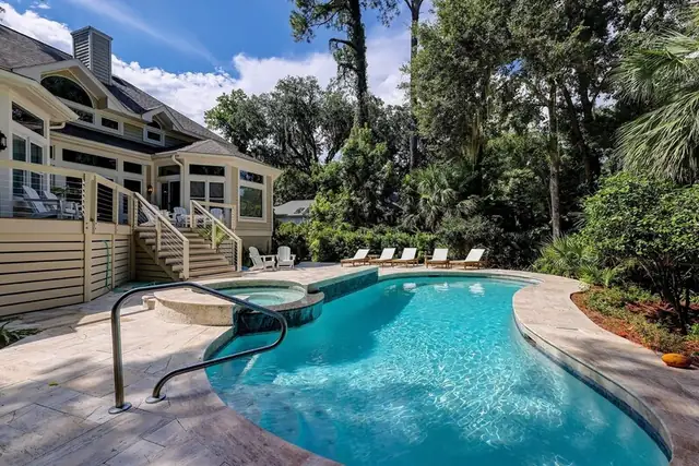 Pool of this home in Palmetto Dunes