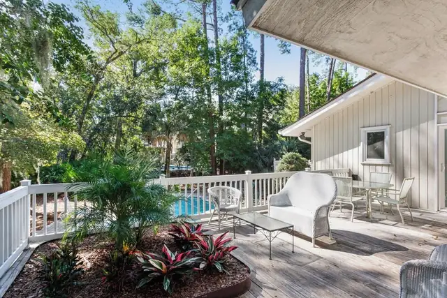 Balcony of this home in Palmetto Dunes