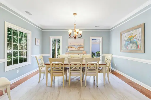Dining area of this home in Palmetto Dunes