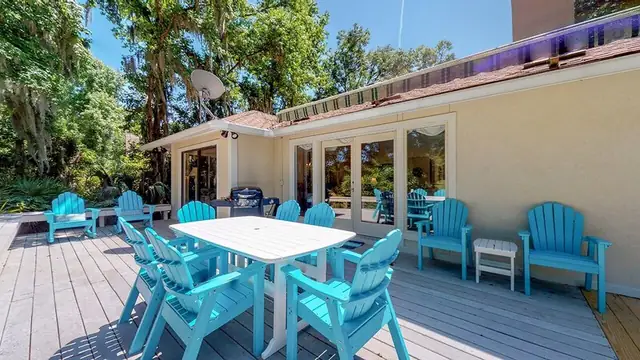 Balcony of this home in Palmetto Dunes