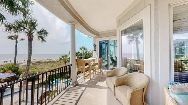Balcony of this home in Palmetto Dunes