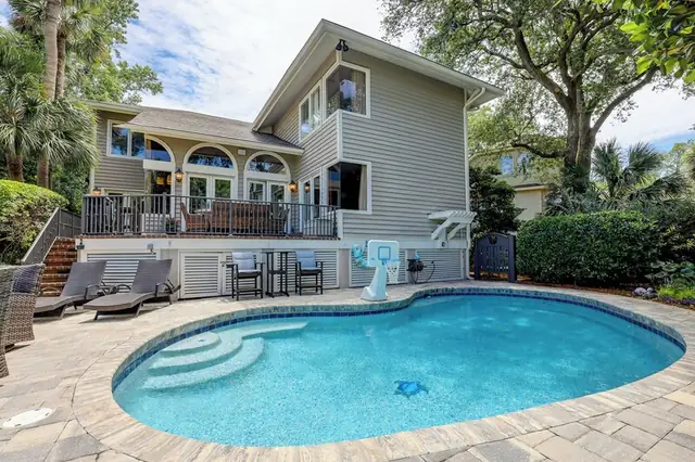 Outside of this home in Palmetto Dunes