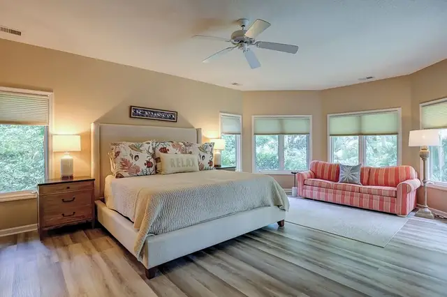 Bedroom of this home in Palmetto Dunes