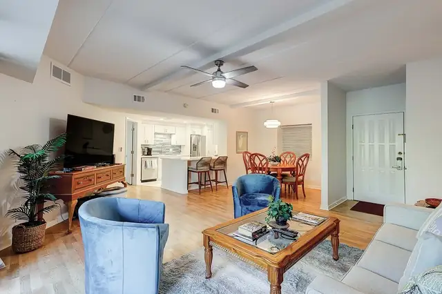 Living room at Forest Beach Villas 107