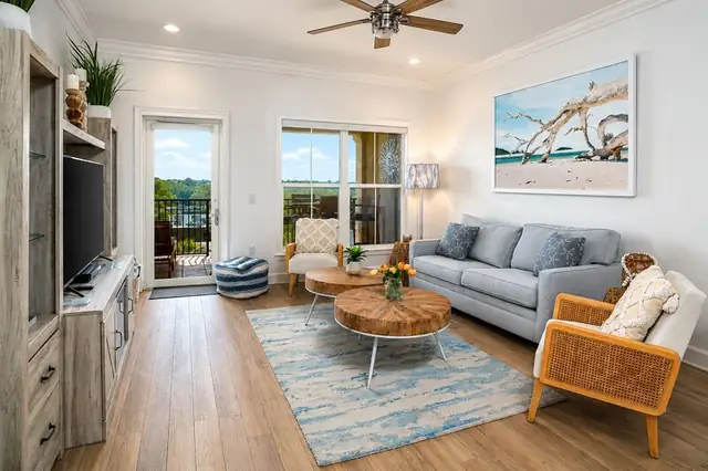 Living room at North Shore Place 502